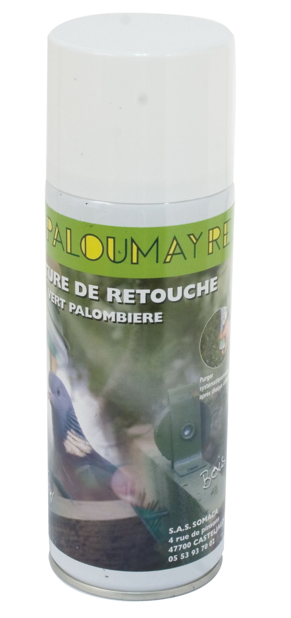 AEROSOL DE PEINTURE VERTE POUR PALOMBIERE