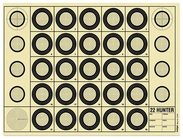 CIBLES EUROPARM BENCHREST 22LR POUR TIR A 50M (PAR 100)