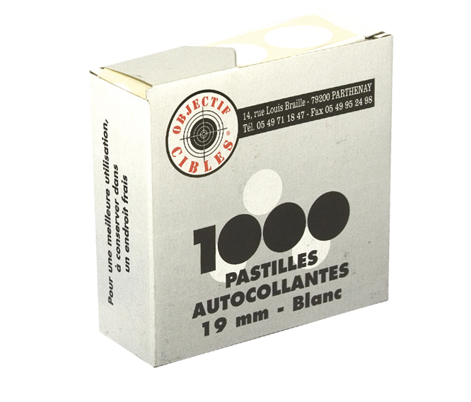 PASTILLES EUROPARM AUTOCOLLANTES BLANCHES DIAMETRE 19 (PAR 1