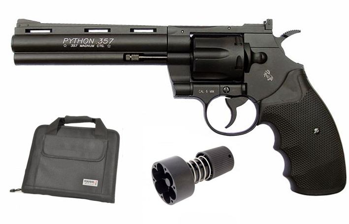 REVOLVER PYTHON 357 MAGNUM 6" CO2 DOUILLES 3 BILLES AVEC HOUSSE